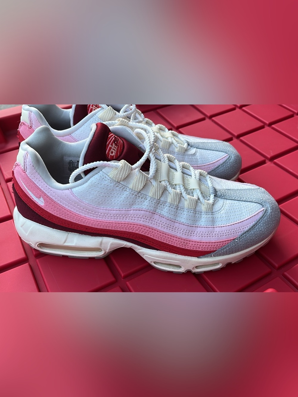Nike Air Max 95 anatomy of air White Pink Red Gradient Sneakers